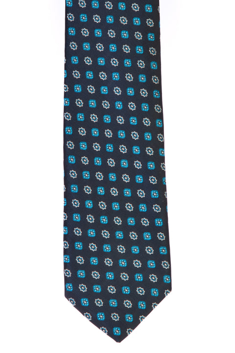 Koyu Yesil Desenli Kravat