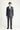  Koyu Lacivert Slim Fit Dar Kesim Çizgili Keten Karışımlı Kruvaze Takım Elbise