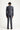  Koyu Lacivert Slim Fit Dar Kesim Çizgili Keten Karışımlı Kruvaze Takım Elbise