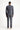 Koyu Lacivert Slim Fit Dar Kesim Çizgili Keten Karışımlı Kruvaze Takım Elbise