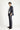 Koyu Lacivert Slim Fit Dar Kesim Çizgili Keten Karışımlı Kruvaze Takım Elbise