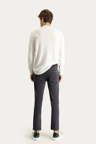  Koyu Füme Slim Fit Dar Kesim Likralı Denim Pantolon