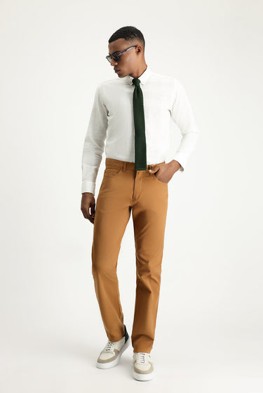  Taba Regular Fit Likralı Kanvas / Chino Pantolon
