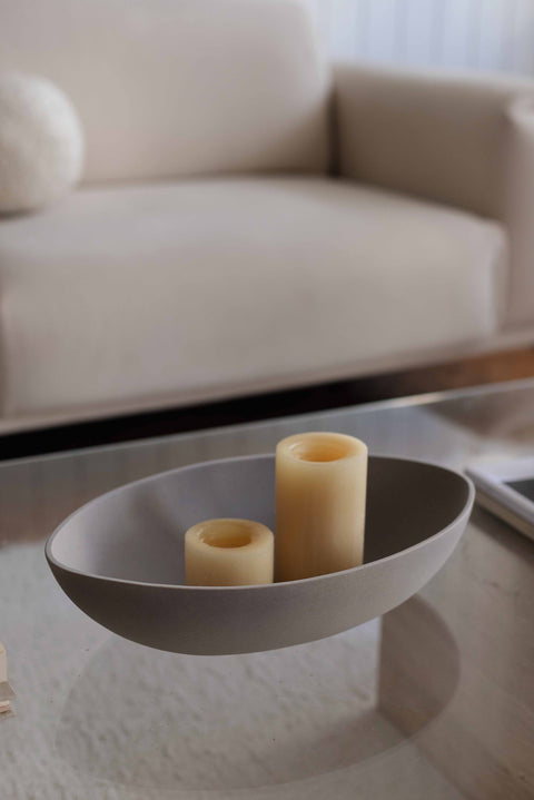 Açık Gri Dekoratif Seramik Tabak