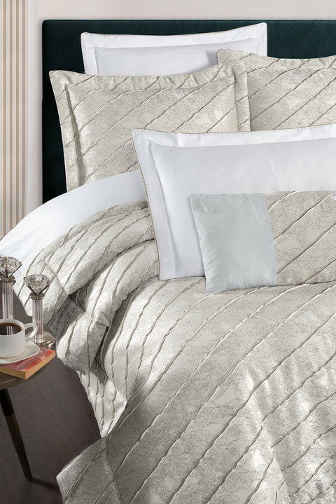 Açık Bej 8'li Çeyiz Yatak Örtüsü Seti