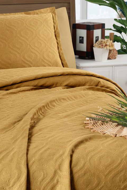 Safran Tek Kişilik Pamuk Yatak Örtüsü Seti - 1 Adet Yastık Kılıflı (160*220 cm)