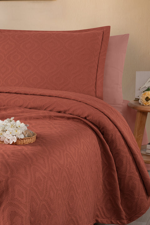 Tarçın  Tek Kişilik Pamuk Yatak Örtüsü Seti - 1 Adet Yastık Kılıflı (160*220 cm)