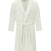 Beyaz Şal Yaka Pamuk Bornoz