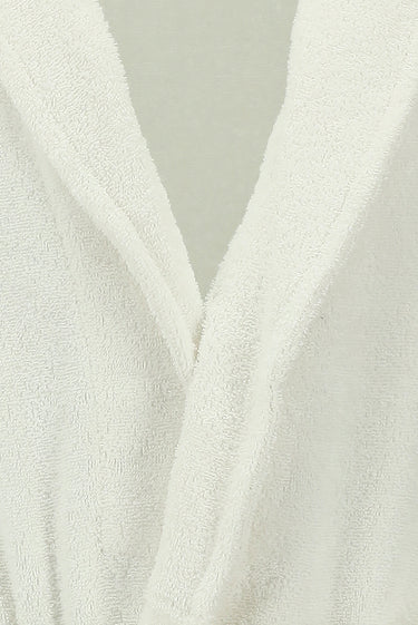 Beyaz Şal Yaka Pamuk Bornoz