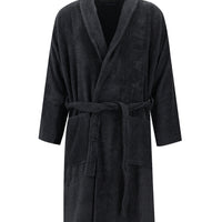 Koyu Antrasit Şal Yaka Pamuk Bornoz