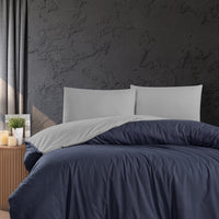 Lacivert Tek Kişilik Çift Taraflı Pamuk Nevresim Takımı