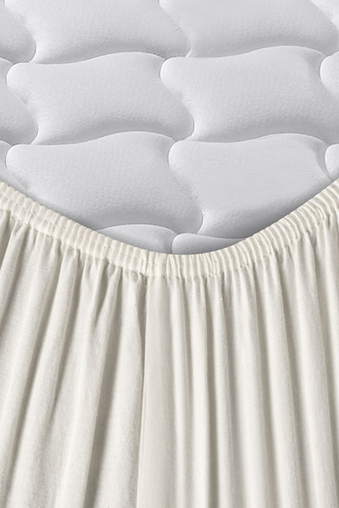 Kırık Beyaz Tek Kişilik Fitted / Lastikli Pamuk Çarşaf