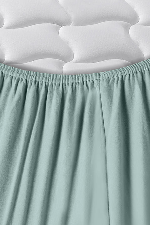 Çimen Yeşili Tek Kişilik Fitted / Lastikli Pamuk Çarşaf