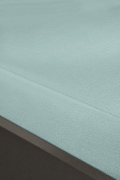 Çimen Yeşili Tek Kişilik Fitted / Lastikli Pamuk Çarşaf