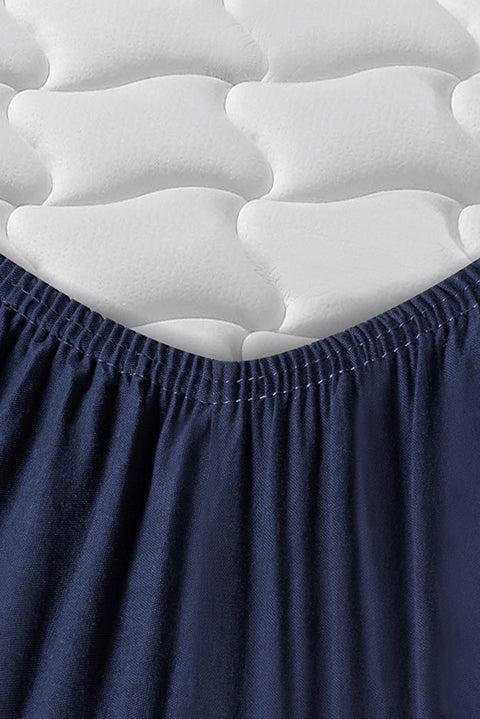 Lacivert Çift Kişilik Fitted / Lastikli Pamuk Çarşaf