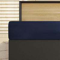 Lacivert King Size Fitted / Lastikli Pamuk Çarşaf