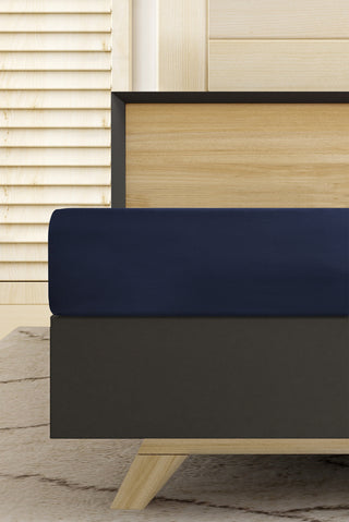  Lacivert King Size Fitted / Lastikli Pamuk Çarşaf