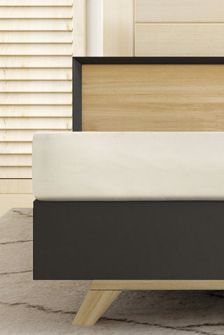  Kırık Beyaz King Size Fitted / Lastikli Pamuk Çarşaf