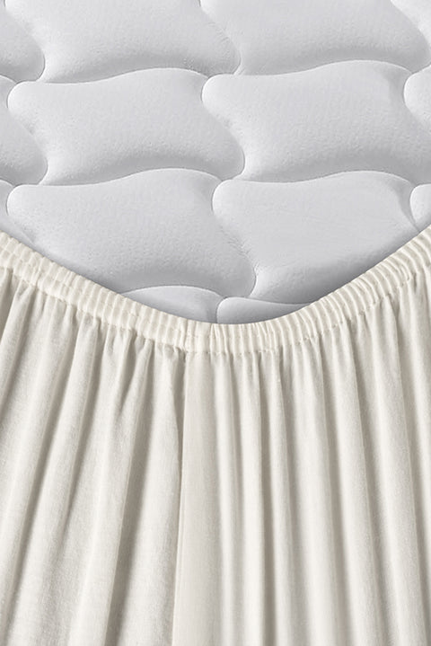 Kırık Beyaz King Size Fitted / Lastikli Pamuk Çarşaf