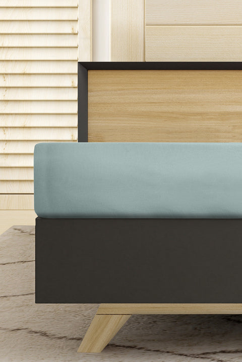 Çimen Yeşili King Size Fitted / Lastikli Pamuk Çarşaf