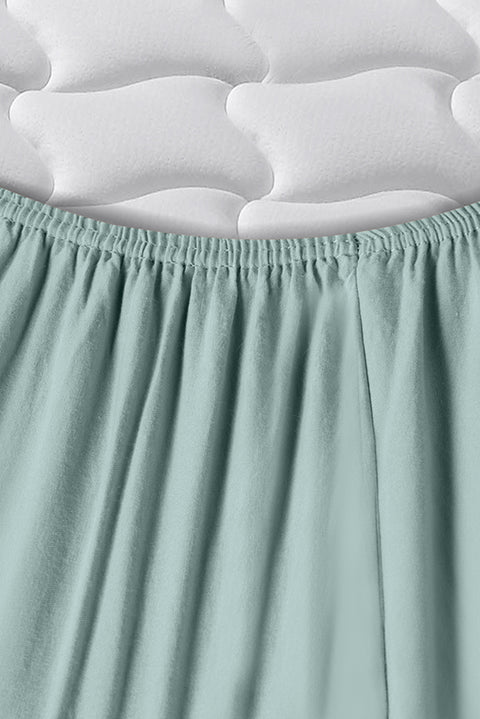 Çimen Yeşili King Size Fitted / Lastikli Pamuk Çarşaf