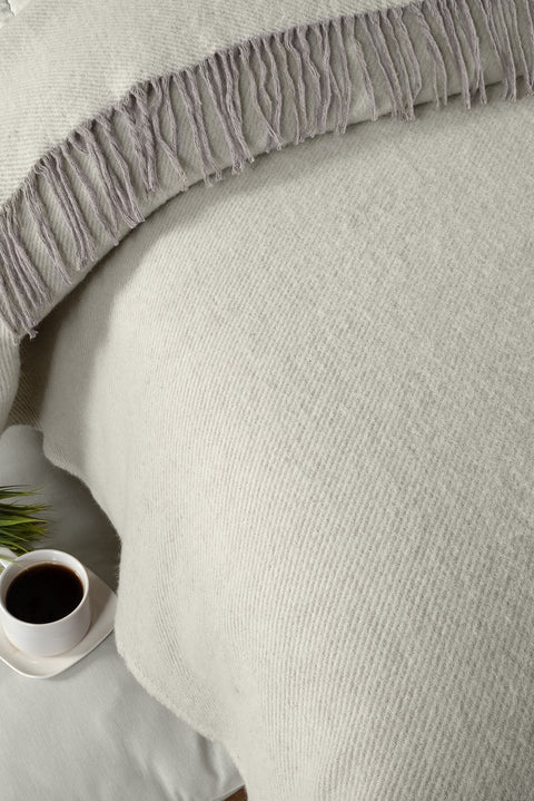 Orta Vizon Tek Kişilik Yünlü Battaniye