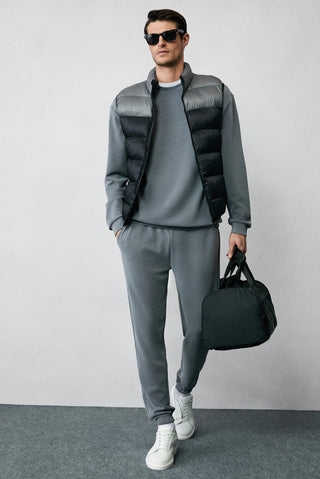  Koyu Antrasit Uzun Kol Bisiklet Yaka 2'li Modal Eşofman Takımı