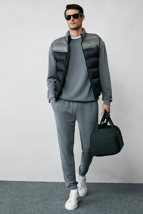 Koyu Antrasit Uzun Kol Bisiklet Yaka 2'li Modal Eşofman Takımı