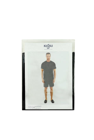  Siyah Kontrast Yakalı 2'li Şort Pamuk Pijama Takımı