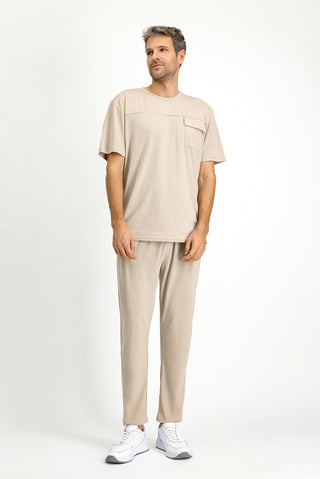  Orta Vizon Kısa Kol Bisiklet Yaka 3'lü Şortlu Pijama Seti