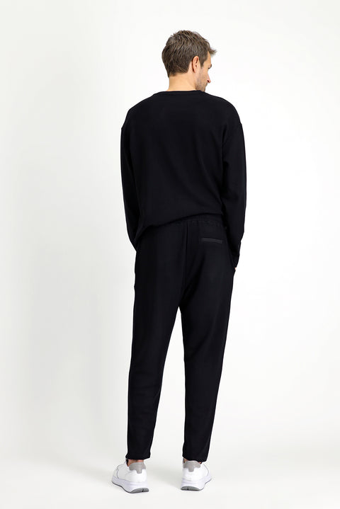 Siyah Uzun Kol Bisiklet Yaka 3'lü Şortlu Pijama Seti