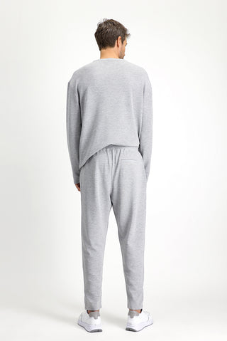  Orta Gri Melanj Uzun Kol Bisiklet Yaka 3'lü Şortlu Pijama Seti