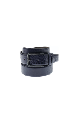  Koyu Lacivert 3'lü Lezard Desen Kemer & Cüzdan & Kartlık Seti