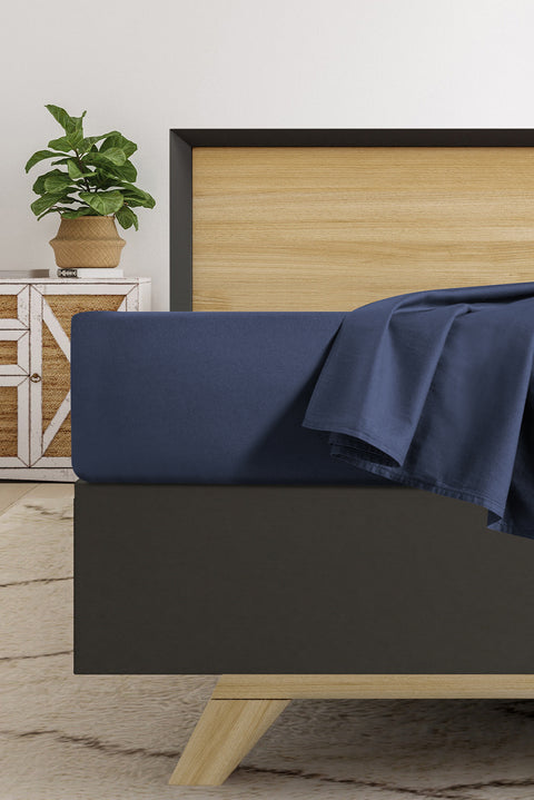 İndigo Çift Kişilik Pamuk Çarşaf