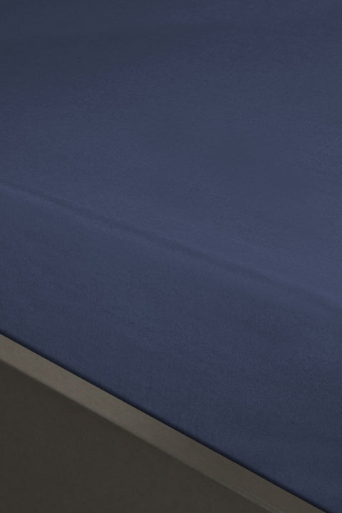 İndigo Çift Kişilik Fitted / Lastikli Pamuk Çarşaf