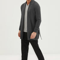 Açık Gri Melanj 3'lü Triko Roblu Jakar Lastikli Desenli Pamuklu Pijama Takımı