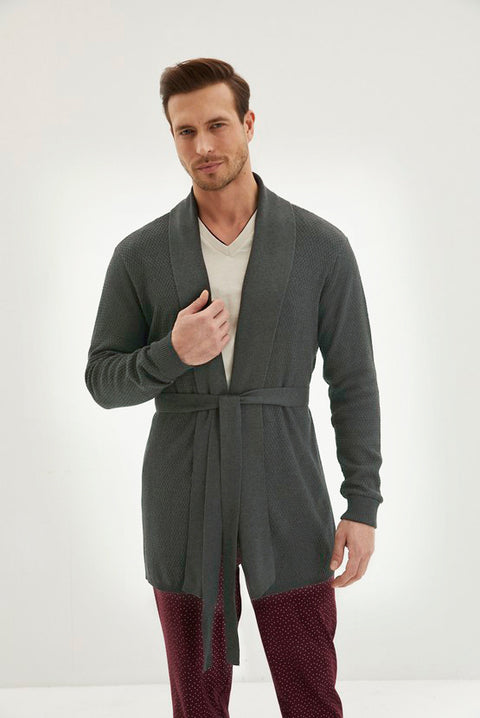 Orta Bej 3'lü Triko Roblu Jakar Lastikli Desenli Pamuk Pijama Takımı