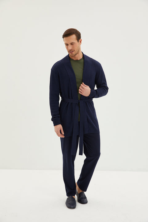 Orta Haki 3'lü Triko Roblu Kontrast Yaka Pamuk Pijama Takımı