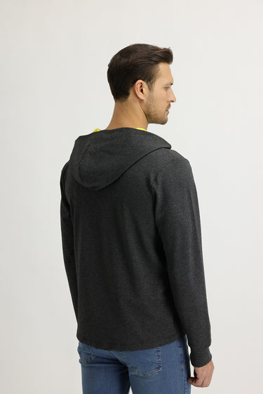 Açık Antrasit Kapüşonlu Sweatshirt