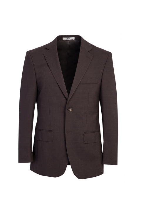 Acı Kahve 4 Drop Relaxed Fit Rahat Kesim Yünlü Desenli Takım Elbise