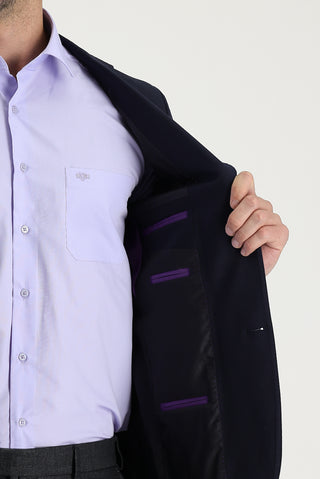  Koyu Lacivert 7 Drop Slim Fit Dar Kesim Blazer Ceket