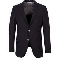 Black 7 Drop Slim Fit Narrow Cut Wool Blazer Jacket