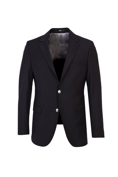 Black 7 Drop Slim Fit Narrow Cut Wool Blazer Jacket
