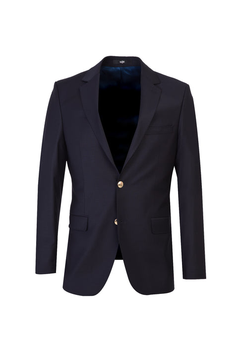 Koyu Lacivert 4 Drop Relaxed Fit Rahat Kesim Yünlü Blazer Ceket