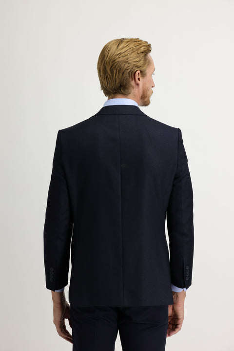 Koyu Lacivert 4 Drop Relaxed Fit Rahat Kesim Kuşgözü Klasik Ceket