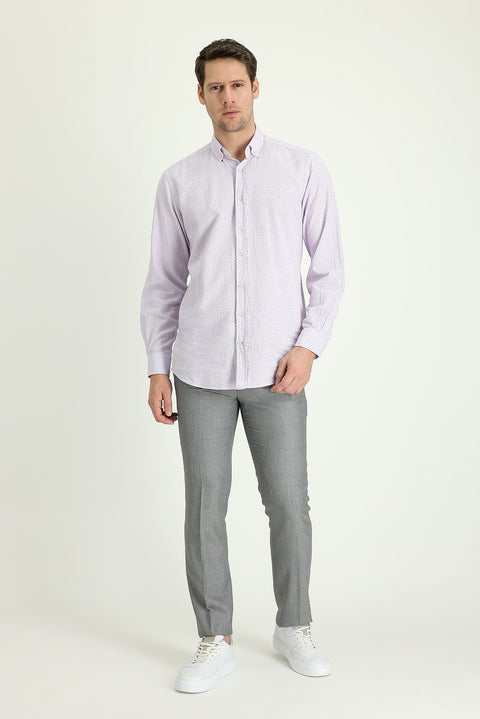 Gümüş 7 Drop Slim Fit Dar Kesim Yünlü Klasik Kumaş Pantolon