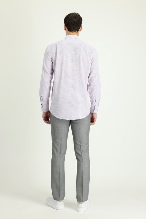 Gümüş 7 Drop Slim Fit Dar Kesim Yünlü Klasik Kumaş Pantolon