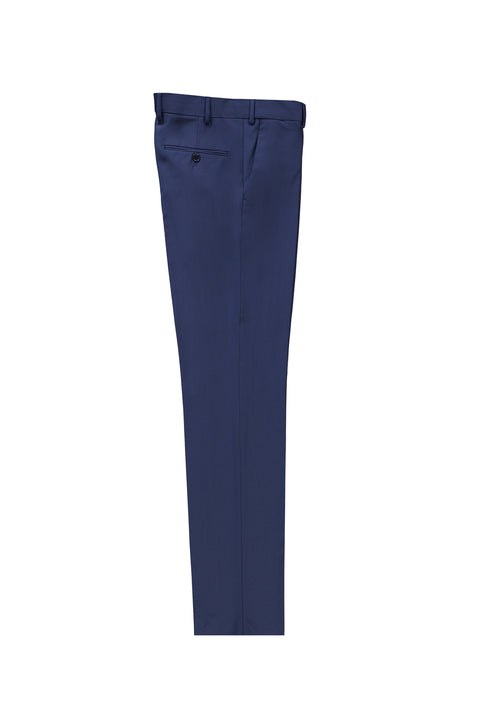 Açık Lacivert 6 Drop Regular Fit Standart Kesim Yünlü Klasik Kumaş Pantolon