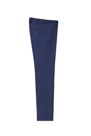  Açık Lacivert 7 Drop Slim Fit Dar Kesim Yünlü Klasik Kumaş Pantolon
