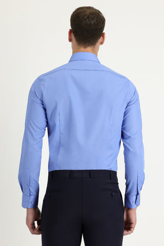  Koyu Mavi  Uzun Kol Non Iron Slim Fit Dar Kesim Gömlek